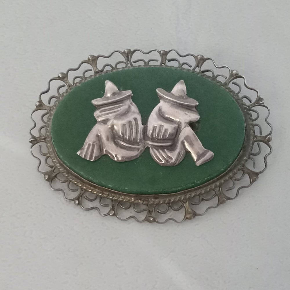 Vintage Sterling Silver Mexico Brooch